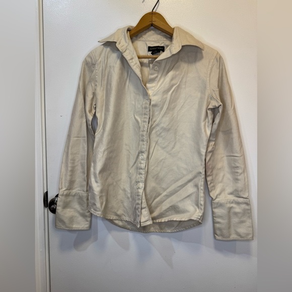 Banana Republic Beige Button Down Shirt women’s size small - Picture 1 of 9
